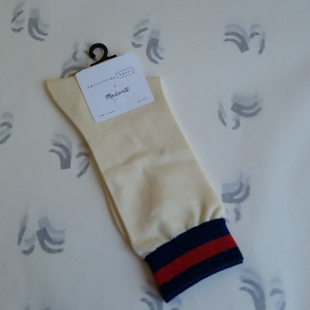 Metallic striped rib sock